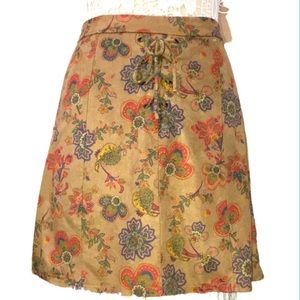 Paisley Suede Skirt